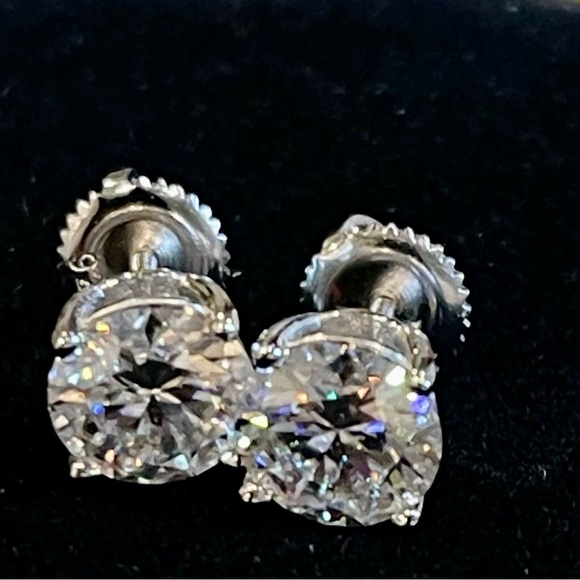 Jewelry - Moissanite Stud Earrings in Silver 3 CTW